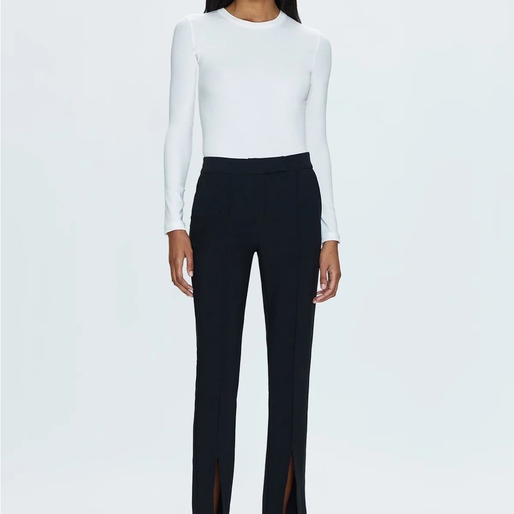 pistola Black High Rise Front-Slit Flare Pants Size 27 Stretch Bootcut Trouser